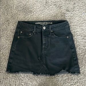 black denim mini skirt